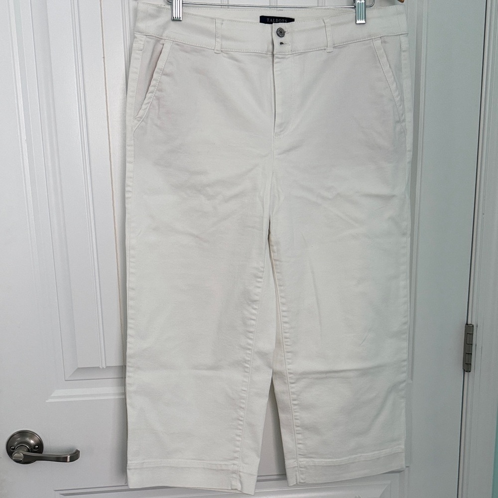 Talbot’s Simply Flattering White cropped wide-leg Pants - 14P